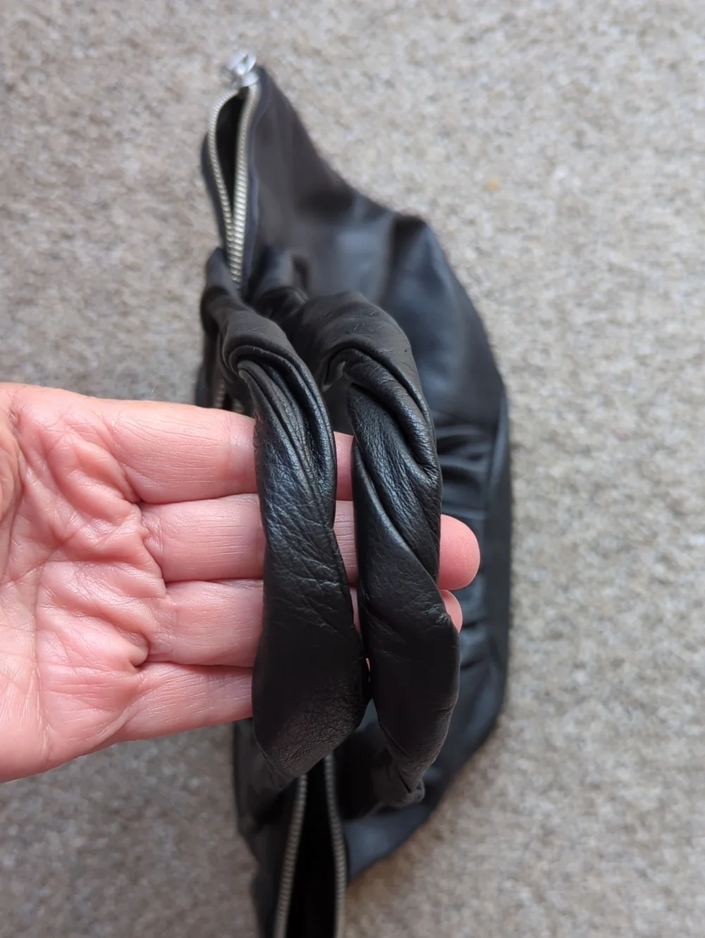 Liebeskin Berlin Black Leather Hobo Bag